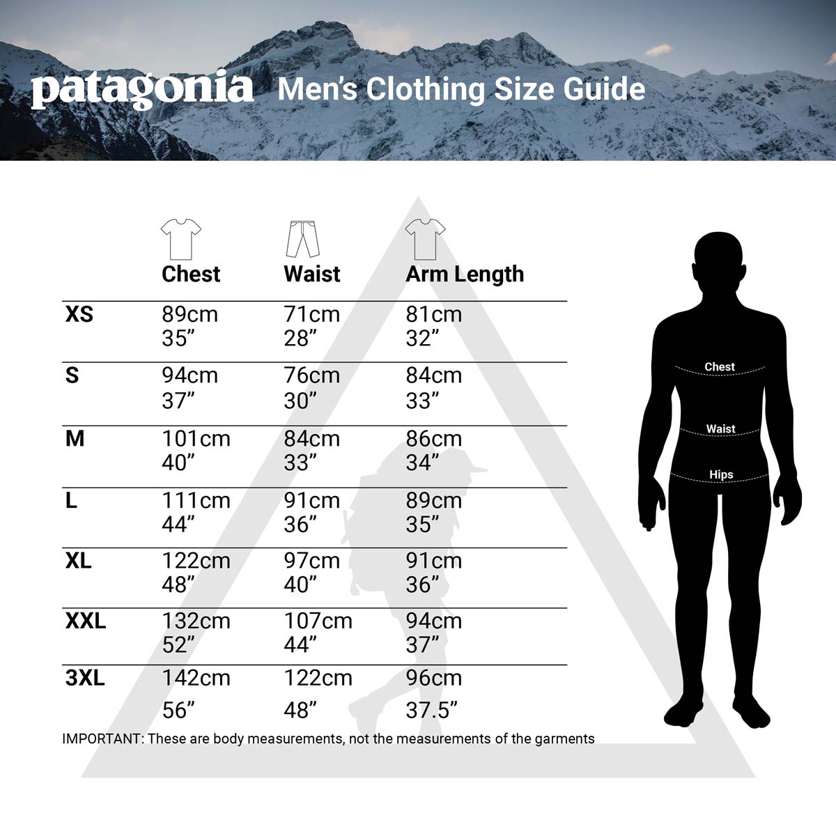 Size Guide, Size Guide For Men, Sizing Chart 