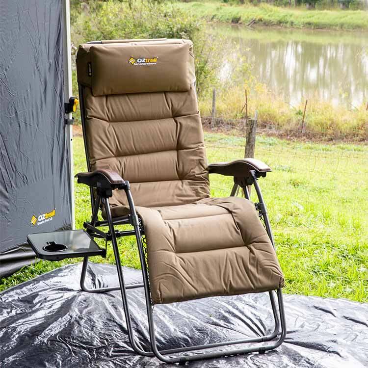 Oztrail Brampton Double Padded Sun Lounger with Side Table Complete Outdoors NZ